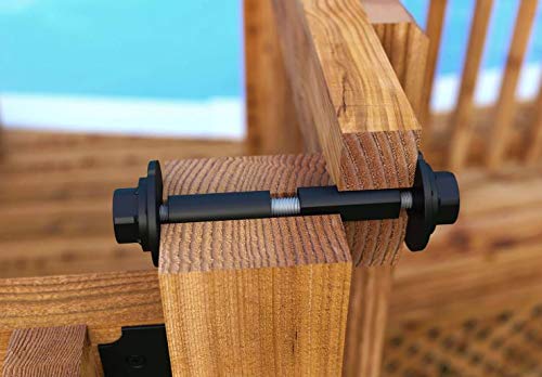 Image of OZCO Adjustable Timber Bolts 3 /4 inch x 4-6 inch Steel Powder Coated Black 2 Pieces 56649