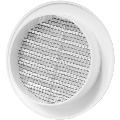 Vent Systems 5 Stück 80 mm Weiß Lüftungsabdeckung – Runde Lüftungsschlitze – Grillabdeckung – Integrierter Insektenschutz – HVAC-Lüftungsöffnungen für Badezimmer, Heimbüro, Küche