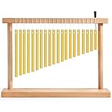 Suwimut 20-NOTE Bar Chime, Single-row Table Top Wind Chime, 20 Bars Musical Percussion Instrument with Mallet for Ornament Classroom Office Decoration, Kids Educational Gift
