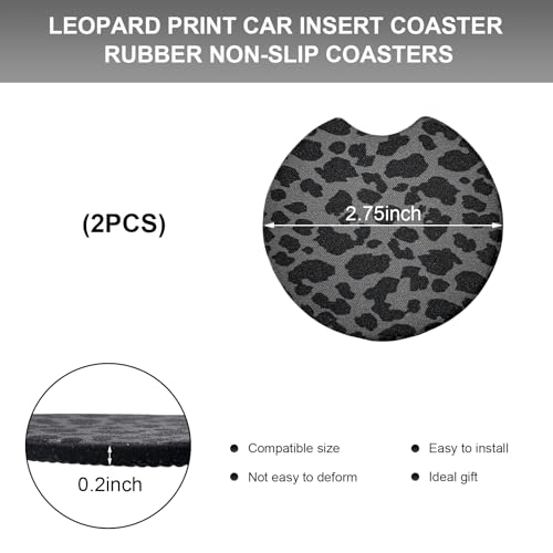 2PCS Portavasos para Auto con Estampado Leopardo 2.75 Inch miniatura 2