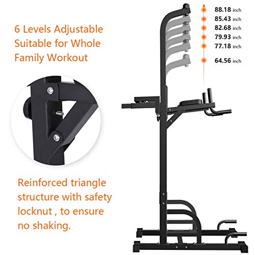 Sportsroyals Power Tower Dip Station Pull Up Bar for Home Gym Strength Training Workout Equipment, 400LBS.