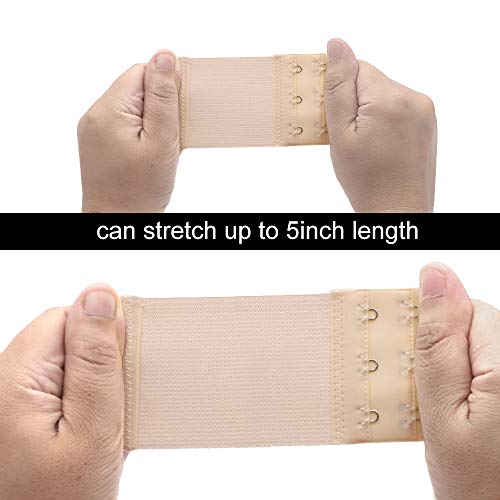 6Pcs Bra Extenders 3 Hook/2 Hook, Women's Soft And Comfortable Bra Extention Strap, Elastic Bra Extender For Ladies, White/Black/Khaki #TOP3