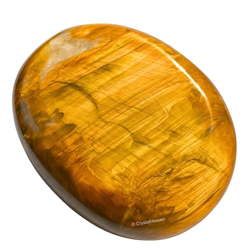 Image of Crystal Heaven Nellite Palm Pebbles Stones For Anxiety Stress Relief Massage-Aaa Grade Original Healing Gemstone Agate Palm Stone For Yoga Meditation Spiritual Reiki Feng Shui