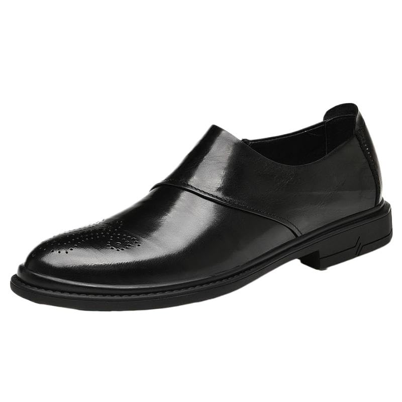 Oxford Shoes for Men's Vintage Business Pointed Toe Slip-on Faux Leather Classic Business Party Wedding Non Slip Block Heel Anti-Slip Slip Resistant Casual