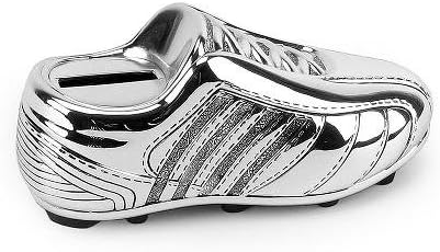 Silver Plated Football Money Box - New Baby, Christening Boys Present