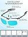 ATTCL Polarized Sunglasses for Men Sports: UV Protection Anti Glare Wrap Around Lightweight Metal Sun Glasses Driving Fishing Golf Running 8177 black-blue