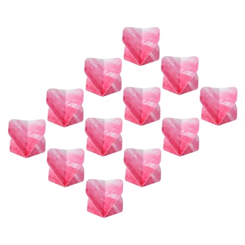 M METERXITY 12 Pack Dart Flights - Geometric Style PET Darts for Steel Tip, Apply to Darts Game/Party/Entertainment (Pink, White)