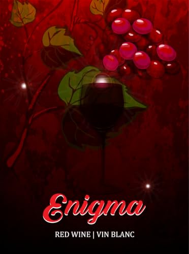 Hobby Homebrew ENIGMA GENERIC RED WINE Bottle Labels Pack of 30 Maroon Red Grapes Design Die Cut Full Color Self-Adhesive Easy Peel Labels from HJL Designs LTD, 1