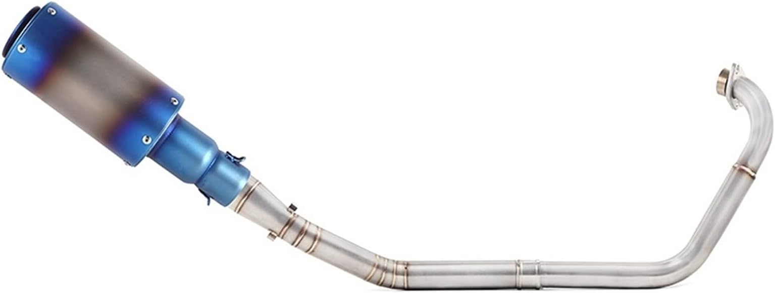 Full System Motorcycle Muffler Exhaust For Yamaha YZF-R15 R125 For MT125 For MT-15 For MT 15 125 V3 R125 2008 2009 2010 2011 2012 2013-2019 Muffler Center Link Pipe (Color : 2)