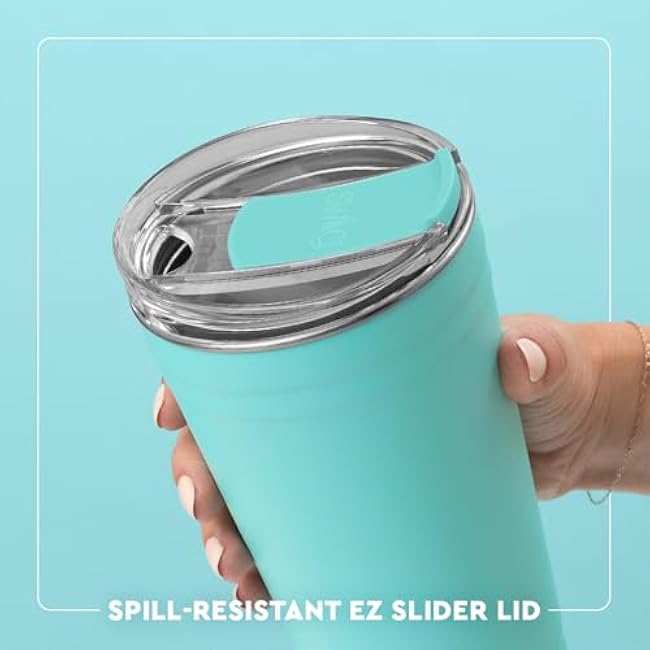 Swig Life 24oz Party Cup, Halloween Insulated Travel Coffee Tumbler with EZ Slider Lid, Cup Holder Friendly Travel Thermos, Stainless Steel 24 oz Tumbler, Reusable Mug (Boo Crew Ghost)