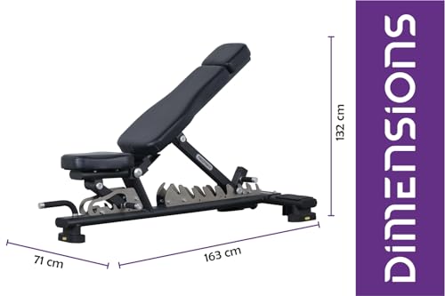 Image of Advanced Adjustable Bench|Flat&Incline Bench|For Commercial&Home Use|Strength Training Home Workout Gym Equipment For Fitness|Heavy Duty Bench|350 Kg Weight Capacity|Made In India,Black