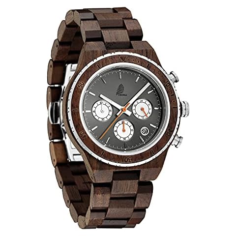CZOKA Reloj De Madera para Hombres con Pantalla analógica Cover