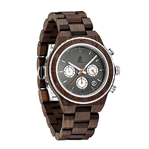CZOKA Reloj De Madera para Hombres, Reloj de Movimiento de Cuarzo japonés con Pantalla analógica para Hombres con Pulsera de Pterocarpus soyauxii sándalo (Black Walnut 3ATM-2)