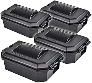 Pest Expert Rat & Mouse Poison Bait Boxes Outdoor Stations (x4) Heavy-Duty, Tamper Resistant & Lockable