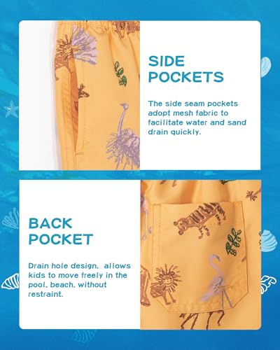 Image of SURF CUZ Boys Swim Trunks Toddler Swim Shorts UPF 50+ Bathing Suit for Boy Swimsuit Quick Dry Mesh Beach Boardshorts Swimwear