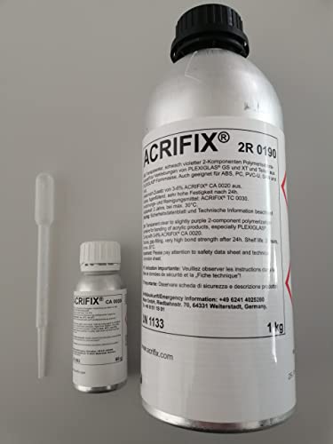 Colle acrylique PMMA fluide ACRIFIX 2R 0190 à forte adhérence et durcisseur CA 0020