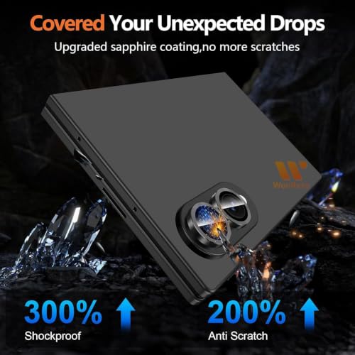 Image of Pack 2 - Camera lens Protector Ring Compatible with Samsung Galaxy Z Fold 8 Wide 5G Camera Tempered Glass Aluminum Alloy Rings, Ultra-HD Metal Frame- Black