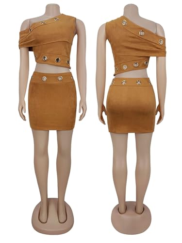 Image of Figdaw Women's 2 Piece Skirt Set Summer Outfits Dressy