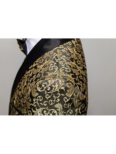 Men's Floral Suit Jacket Suit Slim Fit Flower Jacquard Tuxedo Dinner Party Prom Wedding Classic Blazer Jackets3