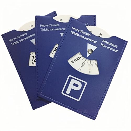 Medrialife 3 pcs Disque de Stationnement Zone Bleue, Disque de Parking de Luxe Bleu pour Voitures, Motos et Camping-Cars, Grand Format 11 × 15 cm, Facile à...