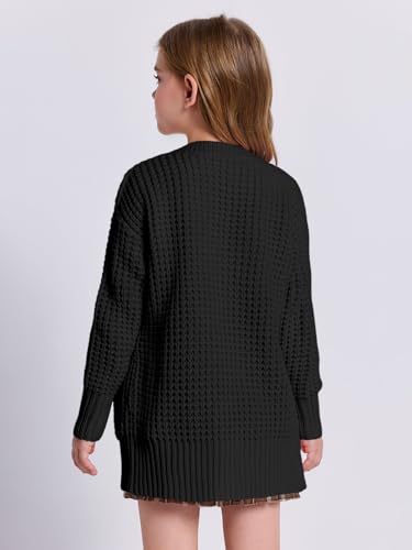 Imily Bela Girls Sweaters Kids Open Front Button Down Knit Cardigans with Pockets4