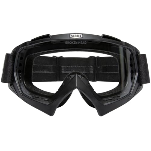 Broken Head MX-2 Goggle Schwarz - Motorrad-Brille Für Motocross, Enduro,...
