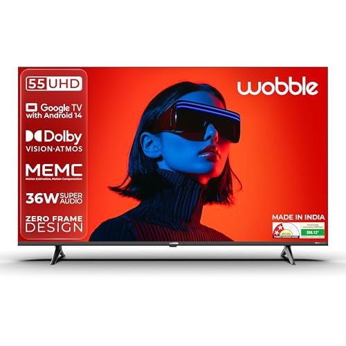 Image of Wobble 138.7 cm (55 inches) K Series 4K UHD Smart LED TV (Black) WB55UDAGU2875D25