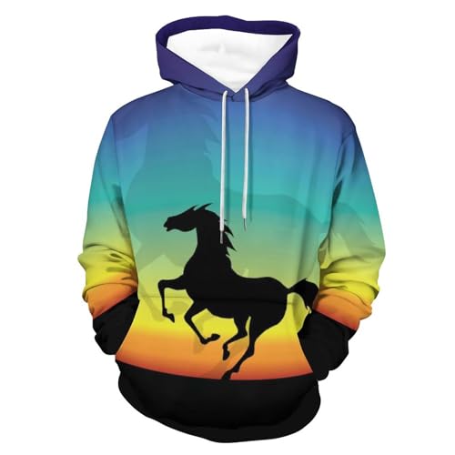 Hoodie Running Black Horse sweat à capuche mixte en noir pour le sport