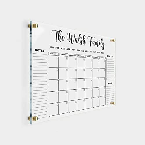 Large Personalized Acrylic Wall Calendar - Dry Erase Calendar Family Calendar 2023 Calendar Monthly and Weekly Board Family Planner New Home
