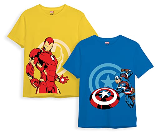 Image of minicult Marvel's Avenger Regular Fit Character Printed Tshirt for Boys and Girls (Avengers)(Blue 4)(Pack of 1)