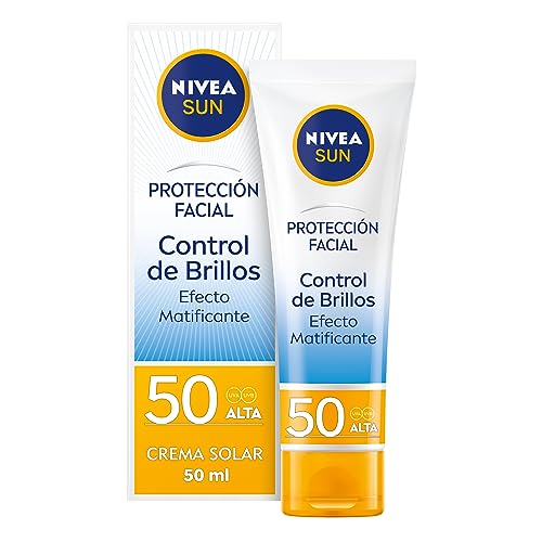 NIVEA SUN - Protección Solar Facial FP50 Control de Brillos - Efecto Matificante Inmediato 12 horas - Textura Ligera 0% Sensación Pegajosa - Crema Facial Solar UVA/UVB - Piel Normal y Mixta - 50 ml 2 4109YibairL - NIVEA SUN - Protección Solar Facial FP50 Control de Brillos - Efecto Matificante Inmediato 12 horas - Textura Ligera 0% Sensación Pegajosa - Crema Facial Solar UVA/UVB - Piel Normal y Mixta - 50 ml