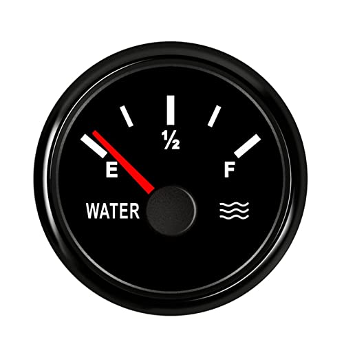 150-350mm 水燃料レベルセンサーインジケーター 190ohm フィット 52mm デジタルウォーターゲージタンク 燃料メーター ヨット ボート 車 オートバイ用 ボート車トラック用(Water Gauge 190ohm)