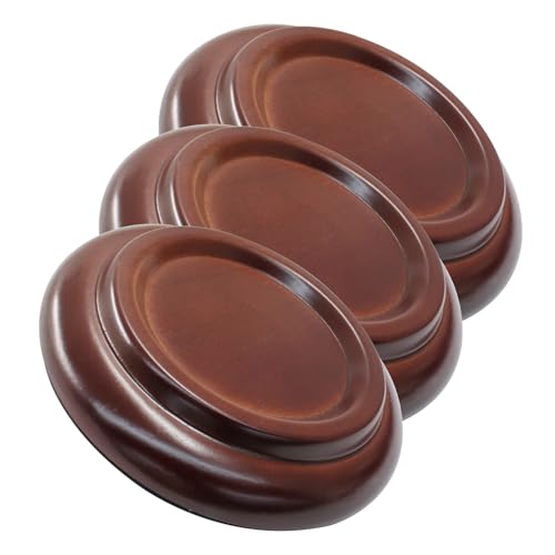 Piutouyar 3-Pc Brown Wooden Piano Caster Cups