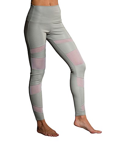 Onzie Yoga High Rise Bondage Legging 280 Stone Fishnet (Stone Fishnet, Small/Medium)
