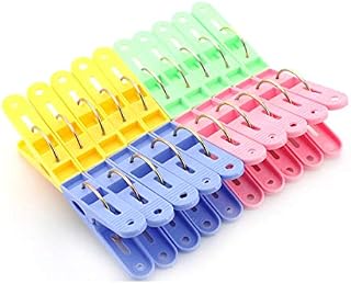 Greatangle 20pcs Powerful Laundry Clips Large Windproof Clip Cotton Quilt Clothing Plastic Clothespin Clothes Sun Caught Big Clip random