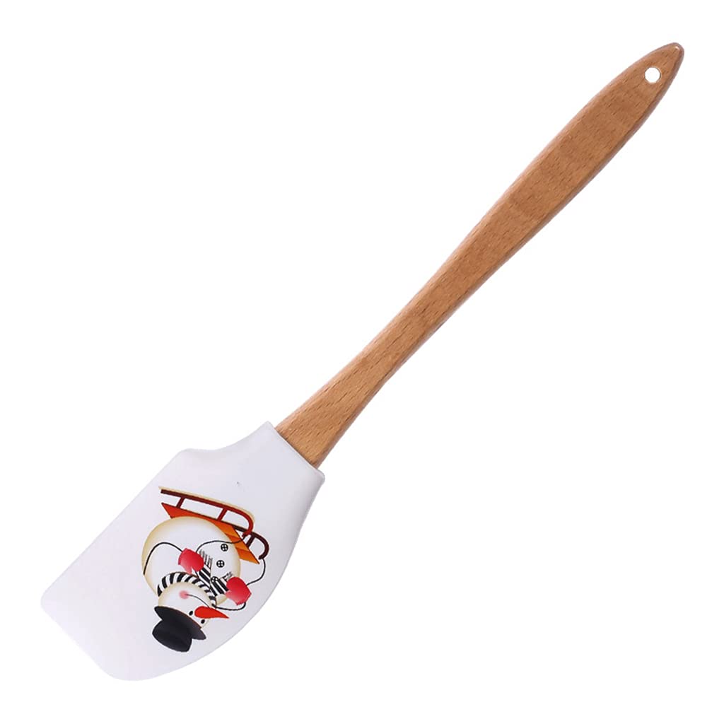Kalttoy A Christmas Silicone Spatul Cake Spatul With Wooden Handle Pancake Cooking For Kitchen Cooking Baking Cake Cream Dough Butter