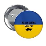 BROCHE NON À LA GUERRE SEULEMENT PAIX DRAPEAU UKRAINE PHRASES DE GUERRE