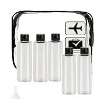 Reiseflaschen, 100 ml Kosmetikflaschen mit Klappdeckel (5 Stück transparent) Flaschen für Shampoo, Spülung, Öllotionen, Kosmetik, Cremehalter, bunt, Trichter