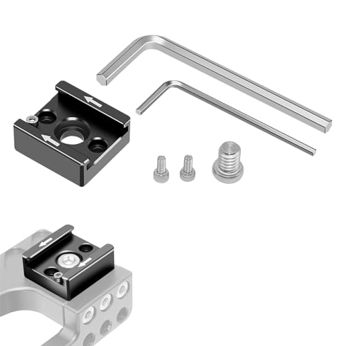 Cerioll Adaptateur Montage de Sabot Froid, Compatible avec Caméra Cage Microphone Moniteur de Lumière LED, Cold Shoe Mount (1 Pack)