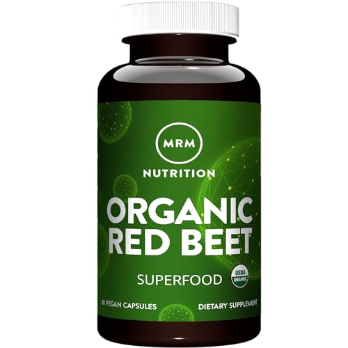 MRM Nutrition Organic Red Beet Vegan Capsules | Superfoods | Energy | Nutrient Dense | USDA Organic | Gluten-Free + Vegan + Non-GMO | 60 Servings
