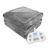 Warm Storm Electric Blanket Twin Heated Blanket Fasting Heating Blanket Flannel 10 Heating Levels 12 Hours Auto Off Overheat Protection 62x84 Inch Machine Washable