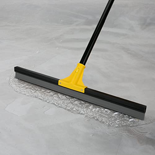 Floor Squeegee for Concrete and Tile Cleaning, 24'' Rubber Wiper Broom, Large Heavy Duty Water Scraper with 60'' Long Handle for Garage, Deck, Bathroom, Shower Glass, Window - Image 4