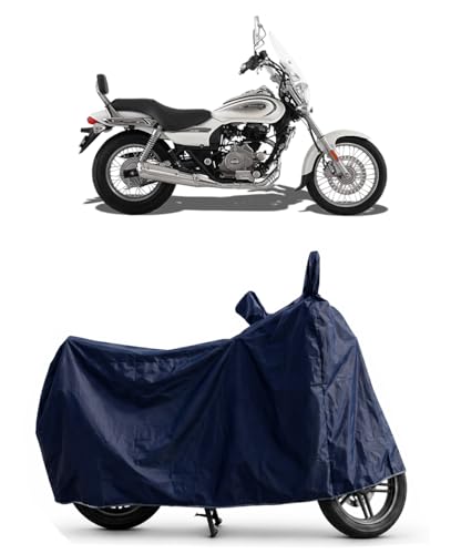 Image of Shield Heavy Duty Bike Cover for Bajaj Avenger Cruiser 220 | All-Season, Tear-Proof Fabric | with Side Mirror Pocket & Buckle Belt | Bajaj Avenger Cruiser 220 Bike Cover (Blue)