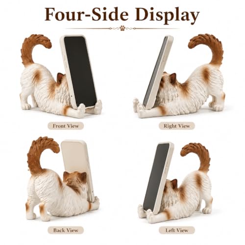 benesowud Cat Phone -Shaped Phone Standi 5.90Inch Phone Mount for Office、Home Decor, for Cat Lovers & Ladies - image 3