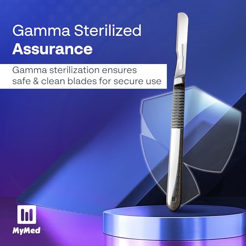 14R Blades Dermaplaning Razors Pack of 100 Blades 14, Size 14 Scalpel Blades, High Carbon Steel Dermablade Dermaplane Blades 14R Blade by Mymed (#14R)