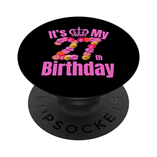 27 Año viejo cumpleaños mujeres flor su 27 cumpleaños PopSockets PopGrip Intercambiable