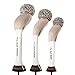 3X Golf Wood Headcovers Golf Head Covers for Golf Clubs Scratchproof Knitted Outdoor Sports Golf Supplies, Khaki