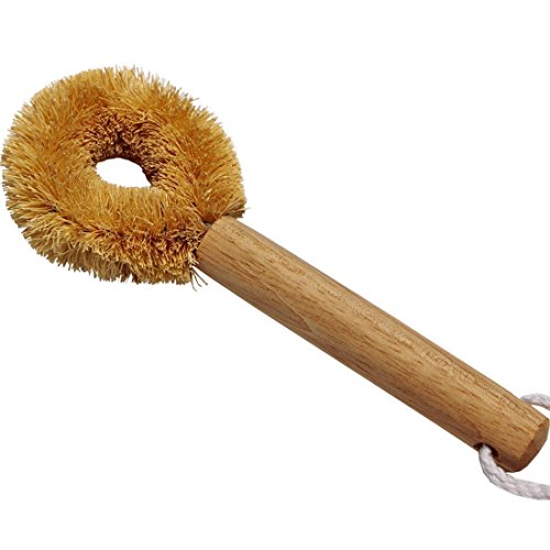 CoolHome Natural Pot Brush Wooden Handle Pan Cleaning Brush Nonstick Pan Cleaner
