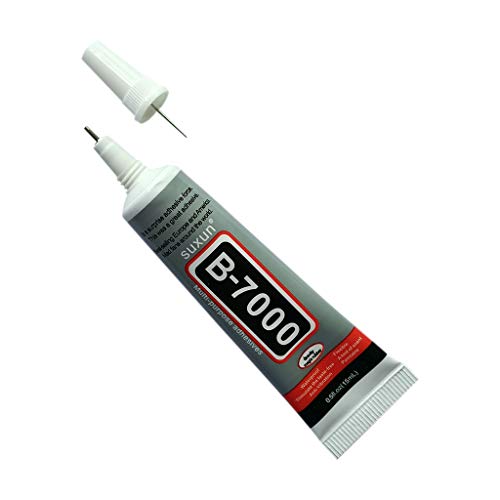 Pegamento Manual de Usos Múltiples de Bricolaje,Webla, Adhesivo Industrial Del Nuevo Pegamento B-7000 Para La Joyería de Parachoques 15Ml Del Marco Del Teléfono, Acero inoxidable + pegamento gris