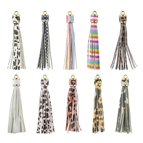 Pompons colorés en cuir synthétique pour fabrication de bijoux et boucles d'oreilles DIY